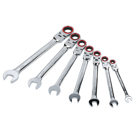 URREA SAE flex combination Ratcheting wrench set (7 pieces). 12MF7